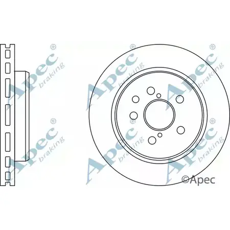 Тормозной диск APEC BRAKING DSK2558 645LJS 5 B1N6AP 1265432203 изображение 0