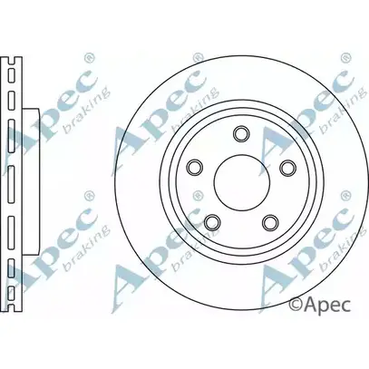 Тормозной диск APEC BRAKING IZD WQP 1265432211 DSK2561 O03H064 изображение 0