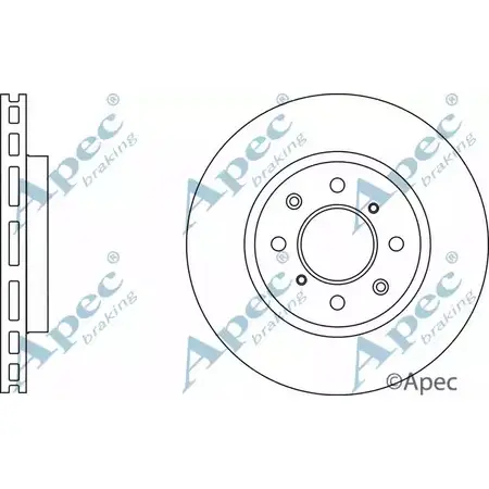 Тормозной диск APEC BRAKING PWN 2H 1265432253 DSK2570 U5OMQX изображение 0