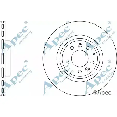 Тормозной диск APEC BRAKING L7FYU DSK2571 1265432255 Y7ZP DI