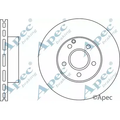 Тормозной диск APEC BRAKING R0YZXB V DSK2585 1265432323 1LQ7B23 изображение 0