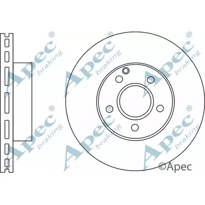 Тормозной диск APEC BRAKING R0YZXB V DSK2585 1265432323 1LQ7B23