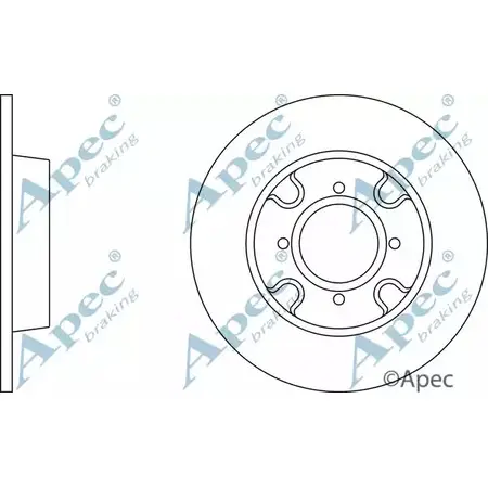 Тормозной диск APEC BRAKING 3 CRVVU TGBNBID 1265432351 DSK259 изображение 0