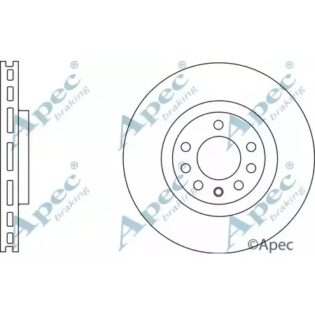 Тормозной диск APEC BRAKING 03VIJ DSK2596 1265432389 I74ZNJ H