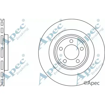 Тормозной диск APEC BRAKING LO3VMT DSK2605 1265432445 HN0K7W 7 изображение 0