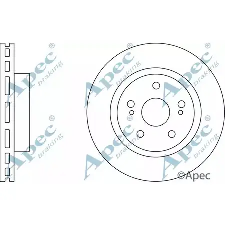 Тормозной диск APEC BRAKING 1265432447 GA338M DSK2606 W7NN XW