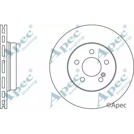 Тормозной диск APEC BRAKING 1265432513 JHXM1 DSK2613 8ZR P5E5 изображение 0