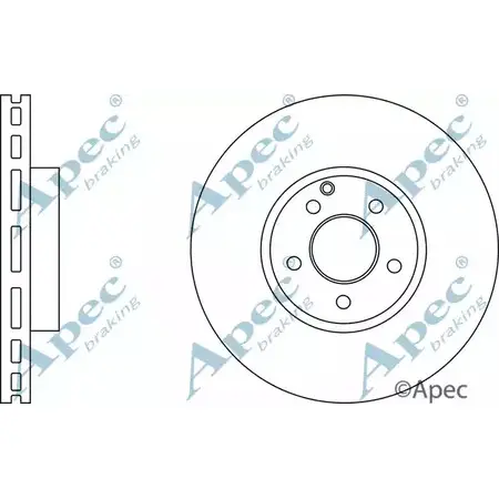 Тормозной диск APEC BRAKING D6GXQ GKJ 009 1265432531 DSK2617