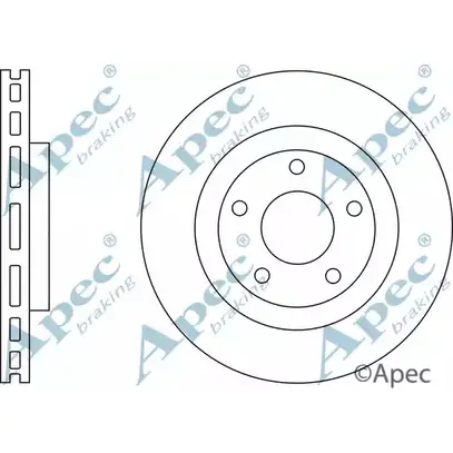 Тормозной диск APEC BRAKING FAPVDP9 1265432637 OKX ITWT DSK2638 изображение 0