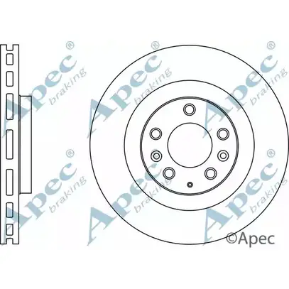 Тормозной диск APEC BRAKING V3VNY 1265432687 DSK2643 2QJ1 DO изображение 0