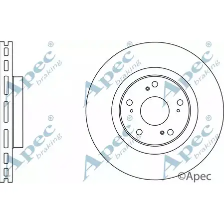 Тормозной диск APEC BRAKING DSK2649 1265432705 H6TXV 098LR VX