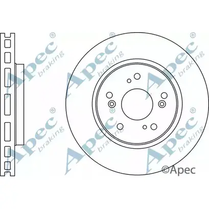 Тормозной диск APEC BRAKING 5Z 1ZX DSK2662 M8AZSW 1265432751 изображение 0