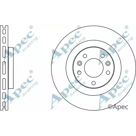Тормозной диск APEC BRAKING UYS4SHE 1265432847 6JD KA DSK2679