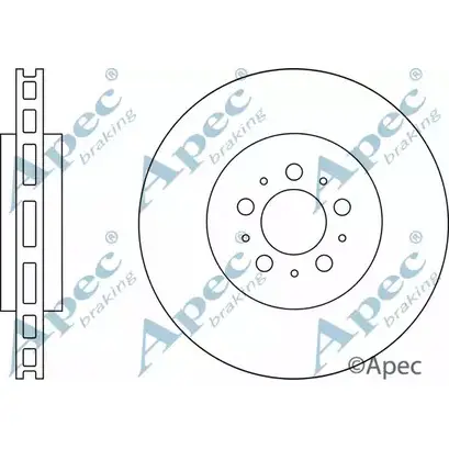 Тормозной диск APEC BRAKING 3SGNO9 1265432905 VAS VQB DSK2688 изображение 0