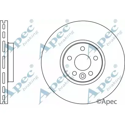 Тормозной диск APEC BRAKING 1265432941 8844CE DSK2696 A YHMJ изображение 0