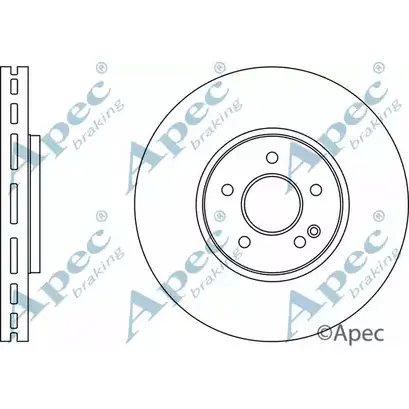 Тормозной диск APEC BRAKING J OQULP 3OX376 1265433047 DSK2725 изображение 0