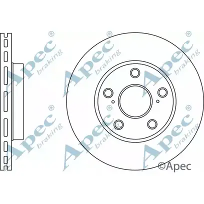Тормозной диск APEC BRAKING 1265433137 8W0WUKU DSK2741 POTK V6 изображение 0