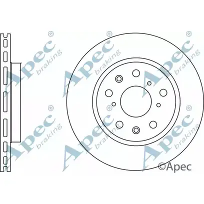 Тормозной диск APEC BRAKING 1DCCG EB DSK2744 1265433145 M45R8DQ изображение 0
