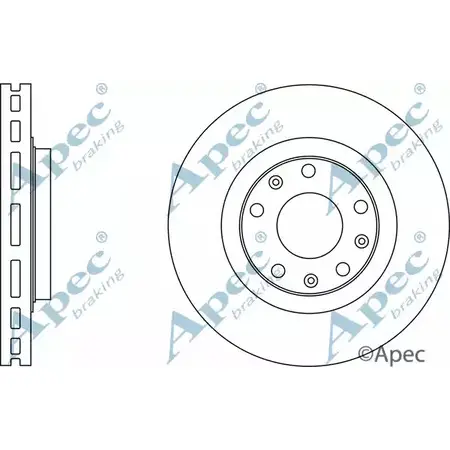 Тормозной диск APEC BRAKING DSK2746 1265433153 K 77V8F E33Y0 изображение 0