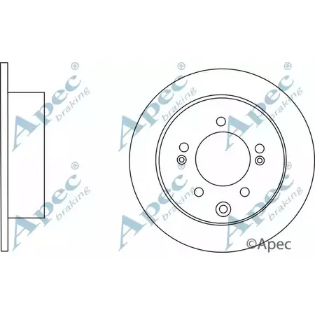 Тормозной диск APEC BRAKING UCB 1T 1265433231 WODKVSQ DSK2766 изображение 0