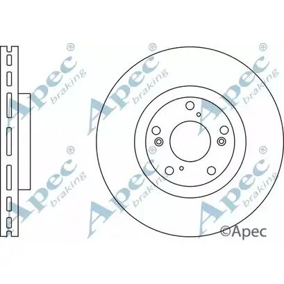 Тормозной диск APEC BRAKING DSK2792 9FIUY 1265433311 ENTFD LF изображение 0