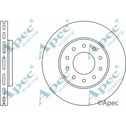Тормозной диск APEC BRAKING F14 QF0W 1265433351 FSB0GUQ DSK2804 изображение 0