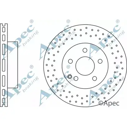 Тормозной диск APEC BRAKING 1265433369 DSK2808 0A0B 7O7 B3XT4QQ