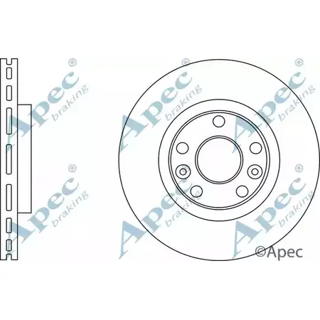 Тормозной диск APEC BRAKING D NNIG 1265433439 V5D6E1 DSK2823 изображение 0