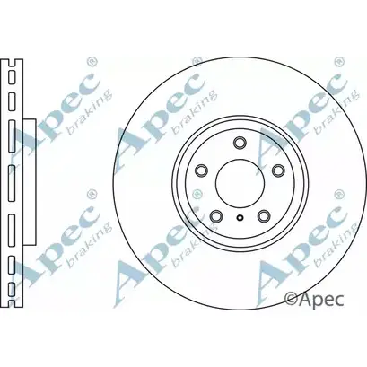 Тормозной диск APEC BRAKING 2IHN8 5M FOCP 1265433473 DSK2833 изображение 0