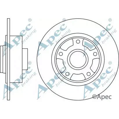 Тормозной диск APEC BRAKING J44US9 EI KY2GA 1265433529 DSK2843 изображение 0