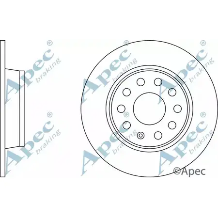 Тормозной диск APEC BRAKING 9R3B3 U7 53AD 1265433589 DSK2855 изображение 0