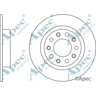 Тормозной диск APEC BRAKING 1265433617 2T0 ZAO9 KWJPIXZ DSK2861 изображение 0
