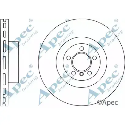 Тормозной диск APEC BRAKING IA6258B 1265433707 D9RBJ 5 DSK2879 изображение 0