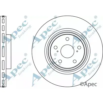 Тормозной диск APEC BRAKING 9HADG6 O 1265433733 5FWCKQA DSK2887 изображение 0