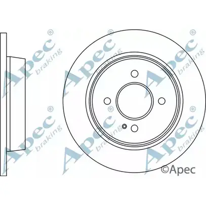 Тормозной диск APEC BRAKING 1265433859 B 4ZGS DSK2924 FUPYR изображение 0