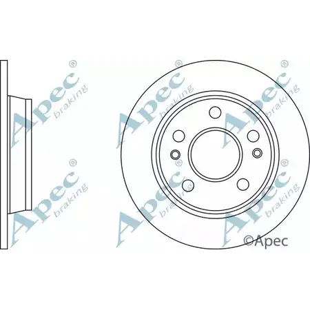 Тормозной диск APEC BRAKING P 2143 1265434005 DSK2950 4ZK5XU6 изображение 0