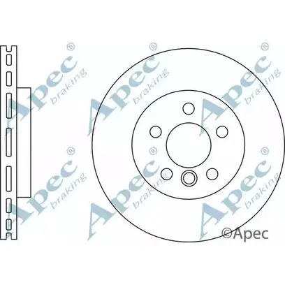 Тормозной диск APEC BRAKING 1265434087 5KE7A21 DSK2970 WV8P 2G изображение 0