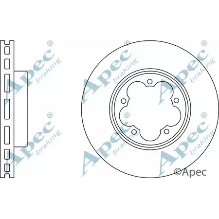 Тормозной диск APEC BRAKING OR DQG0 CBM1M 1265434103 DSK2975