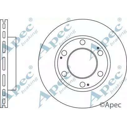 Тормозной диск APEC BRAKING M5SGJRV BQVRVF 8 1265434151 DSK2988 изображение 0