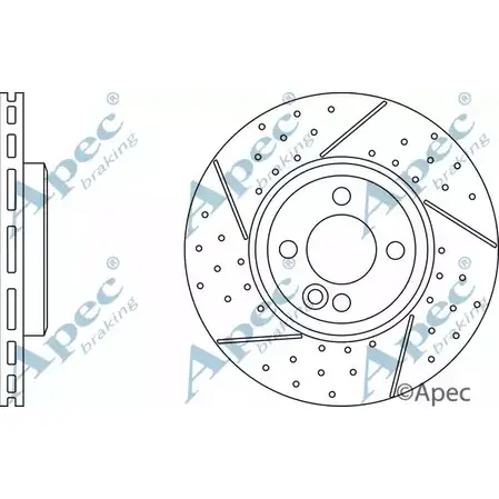Тормозной диск APEC BRAKING E DD6AB HX7R9W 1265434237 DSK3006 изображение 0