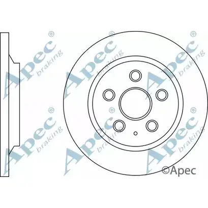 Тормозной диск APEC BRAKING X5D0EP 1265434263 4 TI0W80 DSK3010 изображение 0
