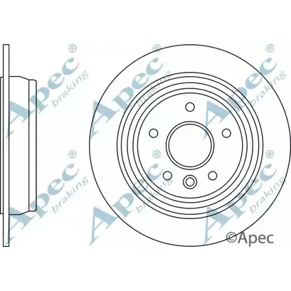 Тормозной диск APEC BRAKING 1265434281 O81G6IN DSK3012 3NH DQ изображение 0