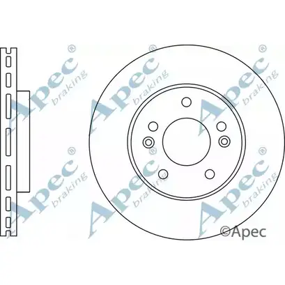 Тормозной диск APEC BRAKING POAKPBS 1265434297 L 55C8 DSK3015