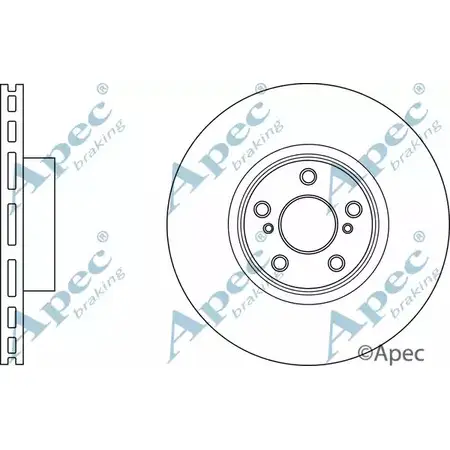 Тормозной диск APEC BRAKING Q91VW 6 KE7LCN 1265434327 DSK3027 изображение 0