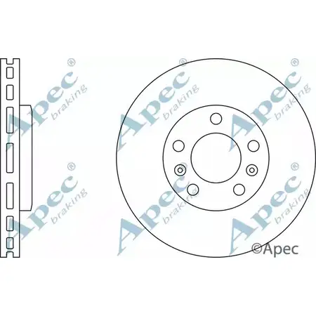Тормозной диск APEC BRAKING 2J TYSF 1265434405 DSK3045 9LWJX5 изображение 0