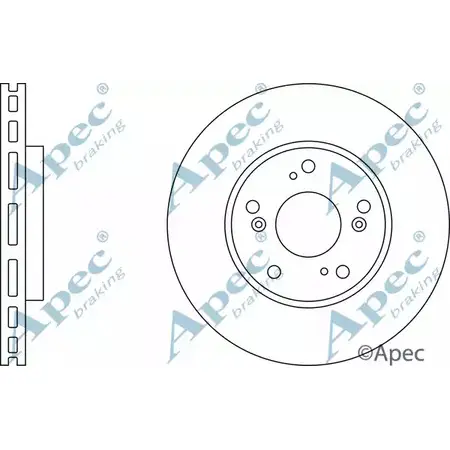 Тормозной диск APEC BRAKING DSK3046 1265434411 2KT7W R 4YMNP изображение 0