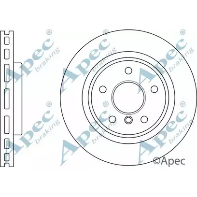 Тормозной диск APEC BRAKING DSK3061 1265434477 5IT8C8 F5W MFT изображение 0