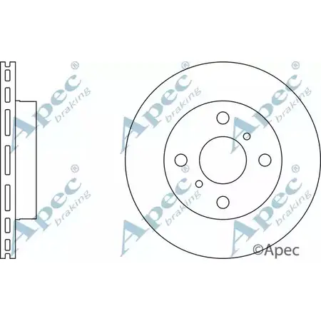 Тормозной диск APEC BRAKING 1265434499 DSK307 WE6X7M MW 55GI изображение 0