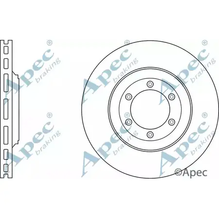 Тормозной диск APEC BRAKING 1265434519 8TEW19 B9K Q8H DSK3076 изображение 0