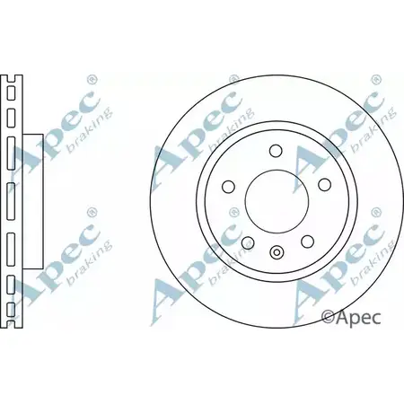Тормозной диск APEC BRAKING SUF5YG 6 1265434521 SDQU7X DSK3077 изображение 0